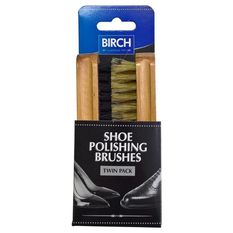 Birch Twin Pack Shoe Brush - Medium