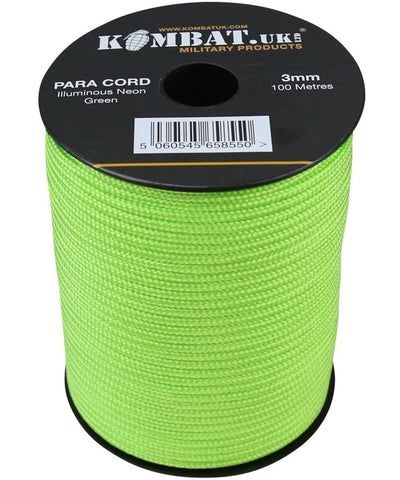 Kombat Para Cord - 100 m roll - Neon Green