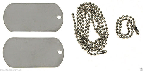 US Army Style Dog Tags (Stainless Steel)