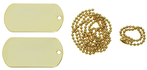 US Army Style Dog Tags (Gold)