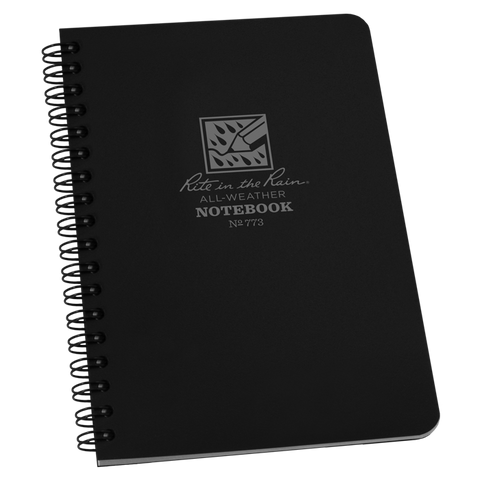 Rite In The Rain Side Spiral Notebook 4 ⅝" x 7" - Black