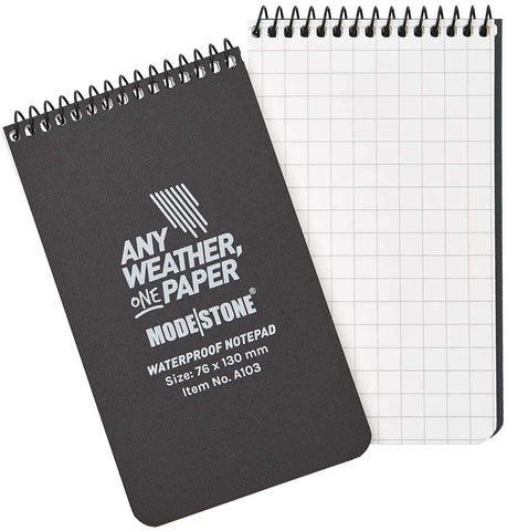 Modestone Top Spiral Waterproof Notebook 30 Sheets 76 x 130 mm