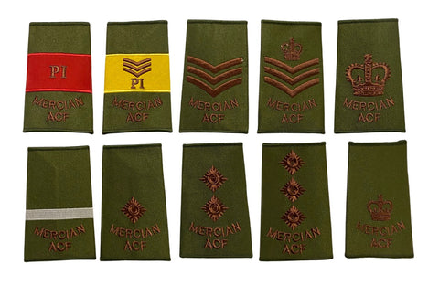 Rank Slides, ACF, Green, Mercian Regiment