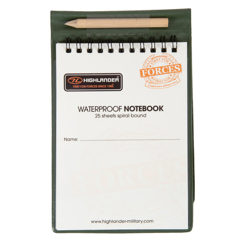 Highlander Waterproof Notebook & Cover 105 x 150 mm