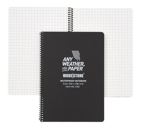 Modestone Side Spiral Waterproof Notebook 50 Sheets A5