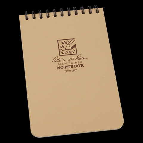 Rite In The Rain Top Spiral Notebook 946T 4" x 6" - Tan