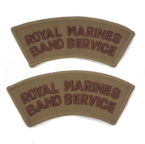 British Royal Marines Band Service Shoulder Titles - Pair