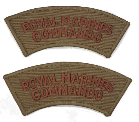 British Royal Marines Commando Shoulder Titles - Pair