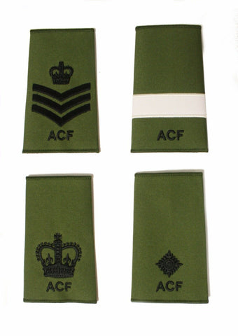 Rank Slides, ACF, Green, Black thread